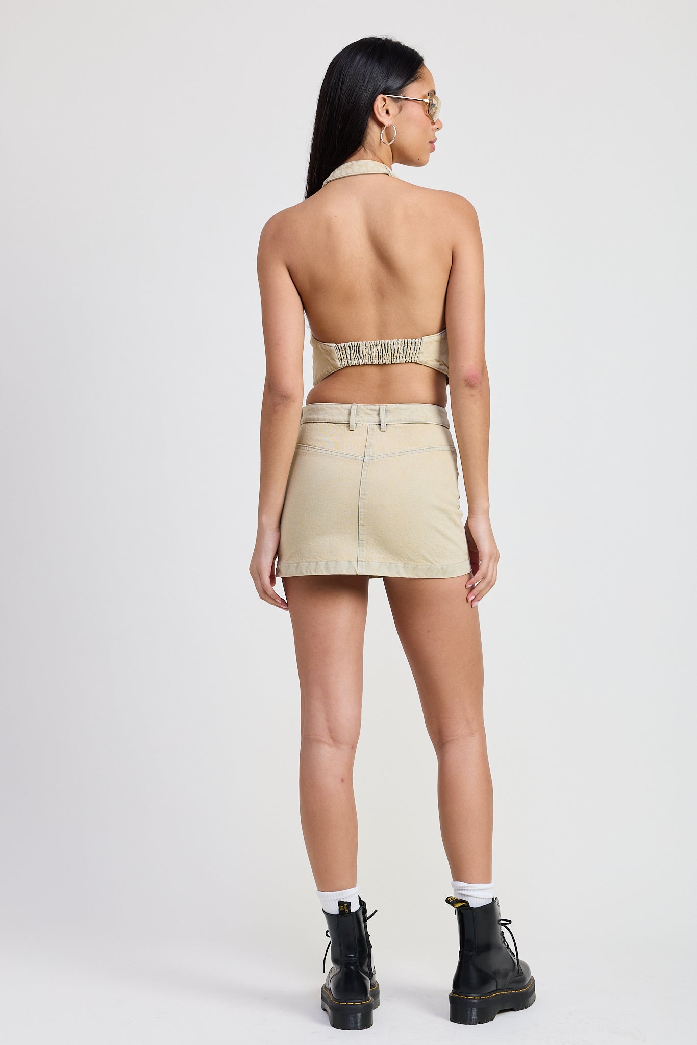 Della Denim Halter Neck Top