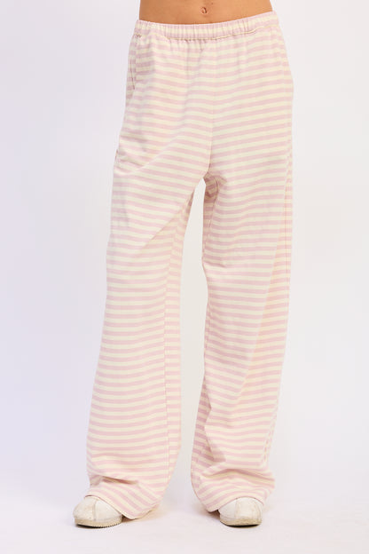 Nerina Striped Pants With Elastic Waistband