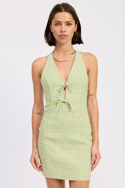 Zinnia Halter Mini Dress