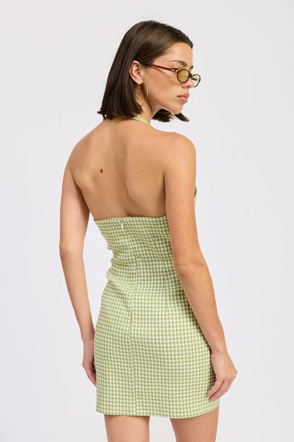 Zinnia Halter Mini Dress