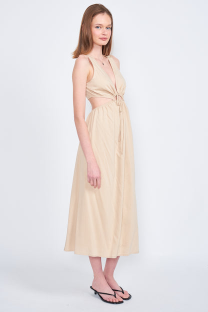 Tabia V-Neck Midi Dress