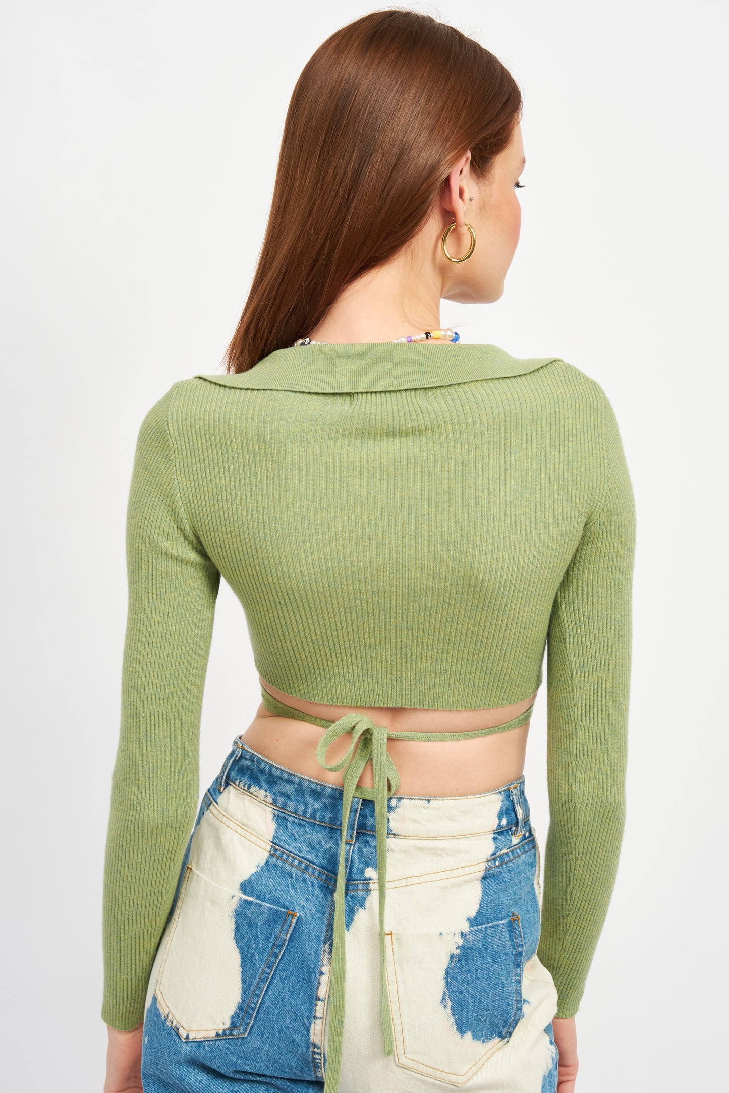 Finley Long Sleeve Wrapped Crop Top